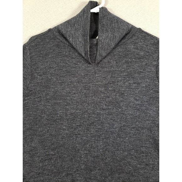 Leith Sweater Womens Large Long Sleeve Turtleneck Polyester Blend Gray Long Knit - Picture 3 of 14